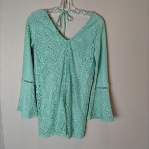 Francescas Alya new NWT lace minty green dress Bell Sleeves XS
